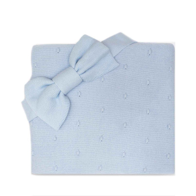 Вязаный комплект с подкладом Плед и бант Luxury Baby РП-0099